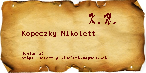 Kopeczky Nikolett névjegykártya