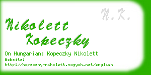 nikolett kopeczky business card